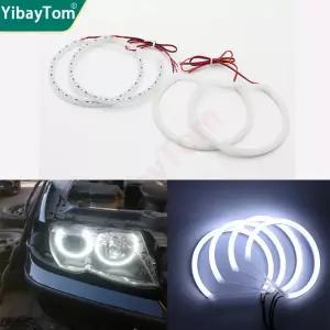 BMW 3 5 7 E36 E38 E39 E46용 밝은 백색 S 코튼 라이트 LED 엔젤 아이 헤일로 링 키트 DRL ( 포함)