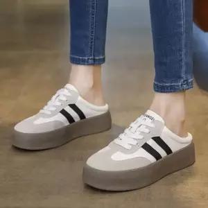 여성 통굽 뮬스니커즈 1켤레 베이직 블로퍼 슬리퍼 신발 패션 스타일링 키높이뮬