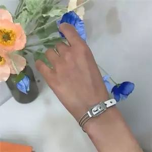 액세서리 팔찌 벨트 팔찌 캐주얼 스트랩 손목 우정 레이어드 실버톤 포인트 데일리