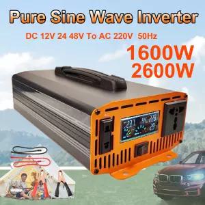 1600W 2600W 12/24/48V 220V 인버터 LED 디스플레이 고출력 전력 인버터 전력 전압 변환기 자동차 인버터