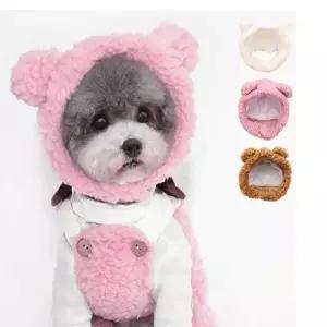반려동물 고양이 강아지 곰돌이귀 겨울 뽀글이모자 고양이모자 강아지모자 반려동물모자