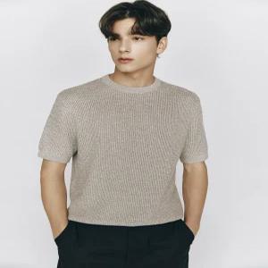 지오다노 크로쉐 텍스쳐 크루넥 반팔 니트 9GG 055535 2color 01055535 5152424