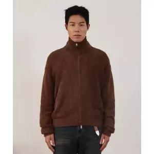 RESSAC 하이넥 앙고라 투웨이 집업 니트 가디건 브라운 458787