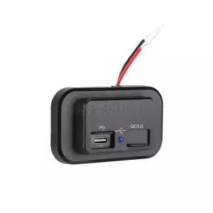 QC3 PD 듀얼 매립 어댑터 USB 고속 전원 12V 자동차 포트 소켓 충전기 차량용 USB 1개