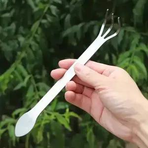 스테인레스 스틸 뿌리 갈퀴 분재 화분 식물 3 갈래 토양 도구 휴대용 녹슬지 않는 홈 원예 1PC