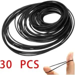 30PCS 혼합 접이식 길이 1mm 사각형 검정색 고무 카세트 테이프 데크 벨트 턴테이블 전송