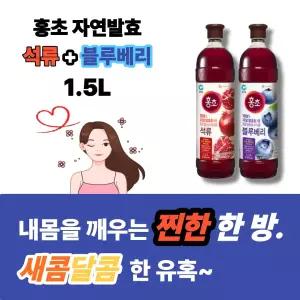 홍초 석류 1.5L + 블루베리 1.5L 총(2개)