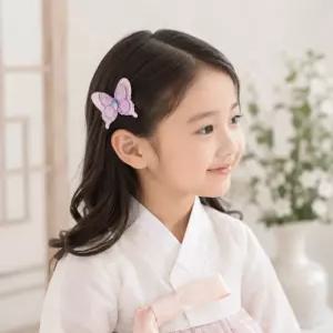 하양여우 글리터나비집게핀 나비모양헤어핀 