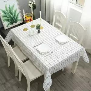 [콩심팥심]테이블보 러빙유 격자무늬 식탁보 5p 137x90cm 화이트