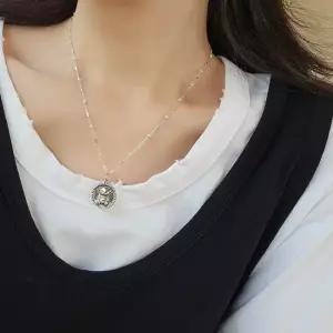 SA115 국내제작 여성 실버 악세사리 엔틱 곰돌이 볼스틱 데일리 은 목걸이 silver925 은목걸이