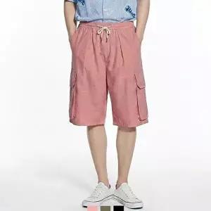 [셀러허브 패션]남자 린넨 버뮤다 카고 반바지 밴딩 여름 와이드 쇼츠 GFA-1009122 (50565192)