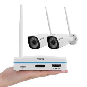 확장 가능한 8CH 미니 NVR 및 보안 카메라 시스템-2PCS 2K 실외 1PCS 와이파이 키트 얼굴 캡처/녹음 재생 침입 감지 SD 카드 또는 녹화 원격 보기용 외장 HDD