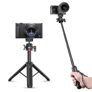 울란지 MT-73 익스텐션 폴 삼각대 웹캠 캐논 G7X 마크 III 소니 ZV-1 RX100 VII A6400 카메라 브이로그용 미니 셀카봉 삼각대 스탠드 손잡이 그립