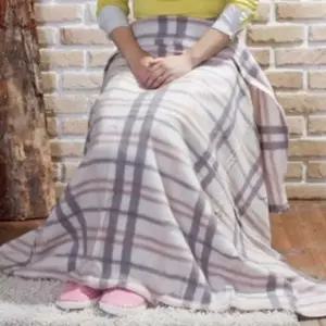 D 포근이 체크 항공담요(160cm) 기모 보온담요