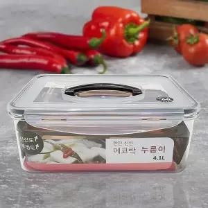 4.1리터 발효숙성 김치용기 누름판 포함 김치 저장용기