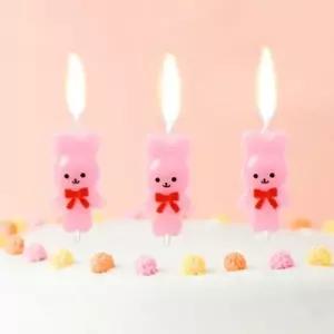 케이크초 해피니스리본토끼생일초3개입x3세트케이크장식초