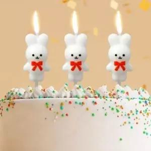 케이크초 해피니스리본토끼생일초3개입x3세트케이크초
