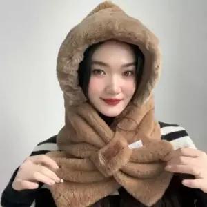 일체형목도리 소프트퍼후드머플러겨울귀마개모자일체형목도리