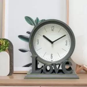 저소음탁상시계 홈테리어 LOVE 탁상 시계 알람 자명종 그레이