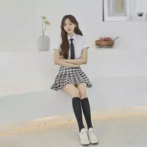 [하프클럽/]TBZ 교복몰 블랙그레이체크 스커트 교복 학생복