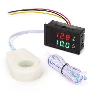 링크스타일 DC 5V-100V 및 100A 디지털 앰프 전압계 홀 효과 센서 트랜스포머가 있는 듀얼 디스플레이 전류