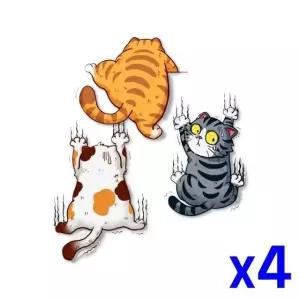 고품질 자동차 인테리어 고양이 스티커 L x4개 카익스테리어 (WF4DFE9)
