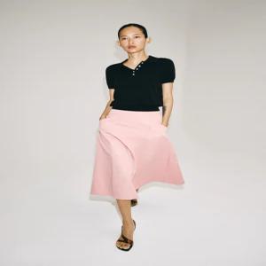 자라 ZARA ZW 컬렉션 플루이드 미디 스커트 - 로즈핑크 5289/051/6201347466