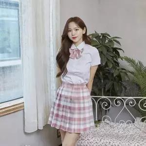 [하프클럽/]TBZ 교복몰 핑크스카이 스커트 리본타이 SET 교복 학생복