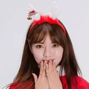[셀러에이드]루돌프 헤어밴드 파티 화이트 머리핀 크리스마스 산타 겨울 소품