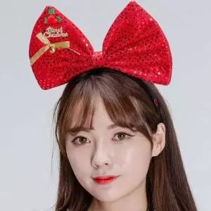 [셀러에이드]리본 크리스마스 머리띠 헤어밴드 리본머리띠 여성 여아리본