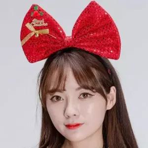 리본 크리스마스 머리띠 헤어밴드 리본머리띠 여성 여아리본