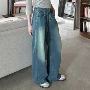 여자 가을 봄 3컬러 뒷밴딩 워싱 와이드 데님팬츠 청바지 여자통청바지 여성블랙진