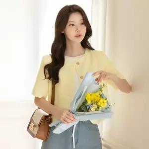 시크라인 ~XXL까지 케다준 라운드넥 크롭 트위드 자켓 여름 아우터 하객룩 오피스룩 모임룩 격식룩 빅사이