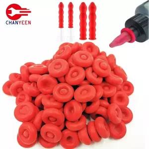 10pcs 코킹 건 노즐 캡 레드 코킹 절약 보호기 튜브 커버 씰링 보존 마무리 건설 도구