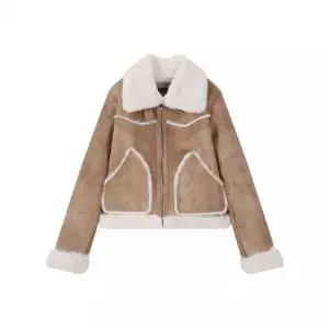 브랜드정품 BUCKAROO 여성 퍼 배색 크롭 무스탕 베이지 176294