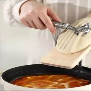 반죽 스테인레스 손잡이 반죽칼 나무보드 포함 칼제비