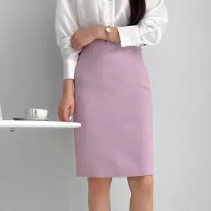 [하프클럽/삐까삐까]H라인 스판 파스텔컬러 정장 치마 오피스 여자 미디 스커트