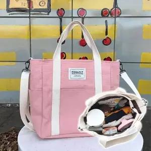 강아지 산책 가방 미니 캔버스백 핑크 1P 크로스 외출 애견용품가방