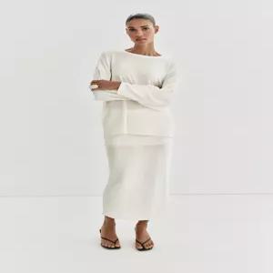 ZARA 오버사이즈 파인 니트 스웨터 - 화이트 2142/287/250