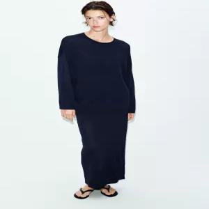 ZARA 오버사이즈 파인 니트 스웨터 - 네이비 2142/287/401