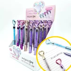 선물용 볼펜 24개 묶음 세트 예쁜 단체 선물 미니캐릭터 학습지 하트 보석 피규어 공부방 멀티 판촉 신학기