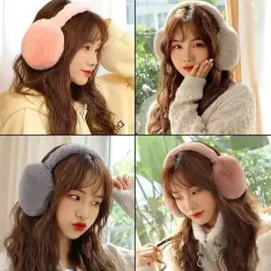 [하프클럽/]TBZ 방한 털 접이식 귀마개 동글이 겨울 마카롱 밍크퍼 귀도리