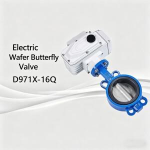 밸브 PTFE 스테인리스 스틸 연성철 조절 전동 버터플라이 D971X-16Q 웨이퍼 타입 워터