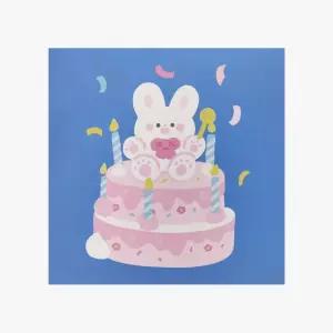 생일 축하 팝업 카드 세트 리본토끼