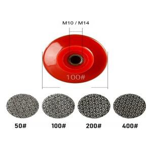 4pcs 2 인치 50mm 전기 도금 다이아몬드 연마 패드 M10 M14 빠른 제거 타일 유리 콘크리트 돌 금속 샌딩