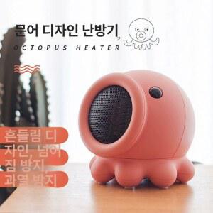 문어온풍기 저전력온풍기 탁상용 열풍기 실내 히터 캠핑