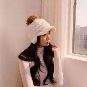 TBZ 소프트 니트 토끼 겨울 폼폼 귀마개 캡 빵모자 3Color-WFNH29F