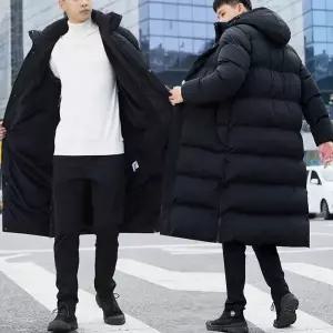 [하프클럽/]TBZ 남성 롱패딩 보온방한 스웨이드 재질 퍼 안감 한파 블랙