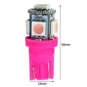 10pcs 핑크 퍼플 T10 158 192 194 168 W5W 5050 SMD 5 LED 자동차 웨지 테일 사이드 라이트 램프 전구 돔