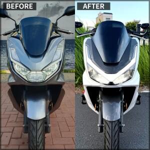 혼다 PCX160 PCX 160 2021-2024 액세서리용 오토바이 카본 파이버 텍스처 보호 커버 페어링 익스텐션 가드